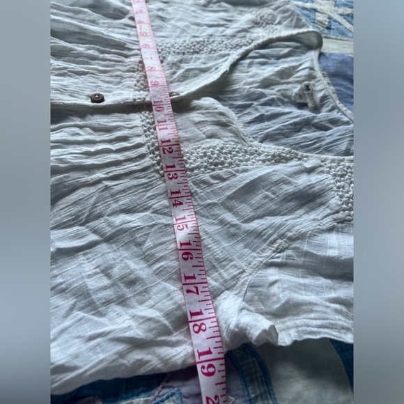 Wind River Womens White Cotton Cottagecore Preppy Boho Button-Up Top Small - Picture 6 of 8